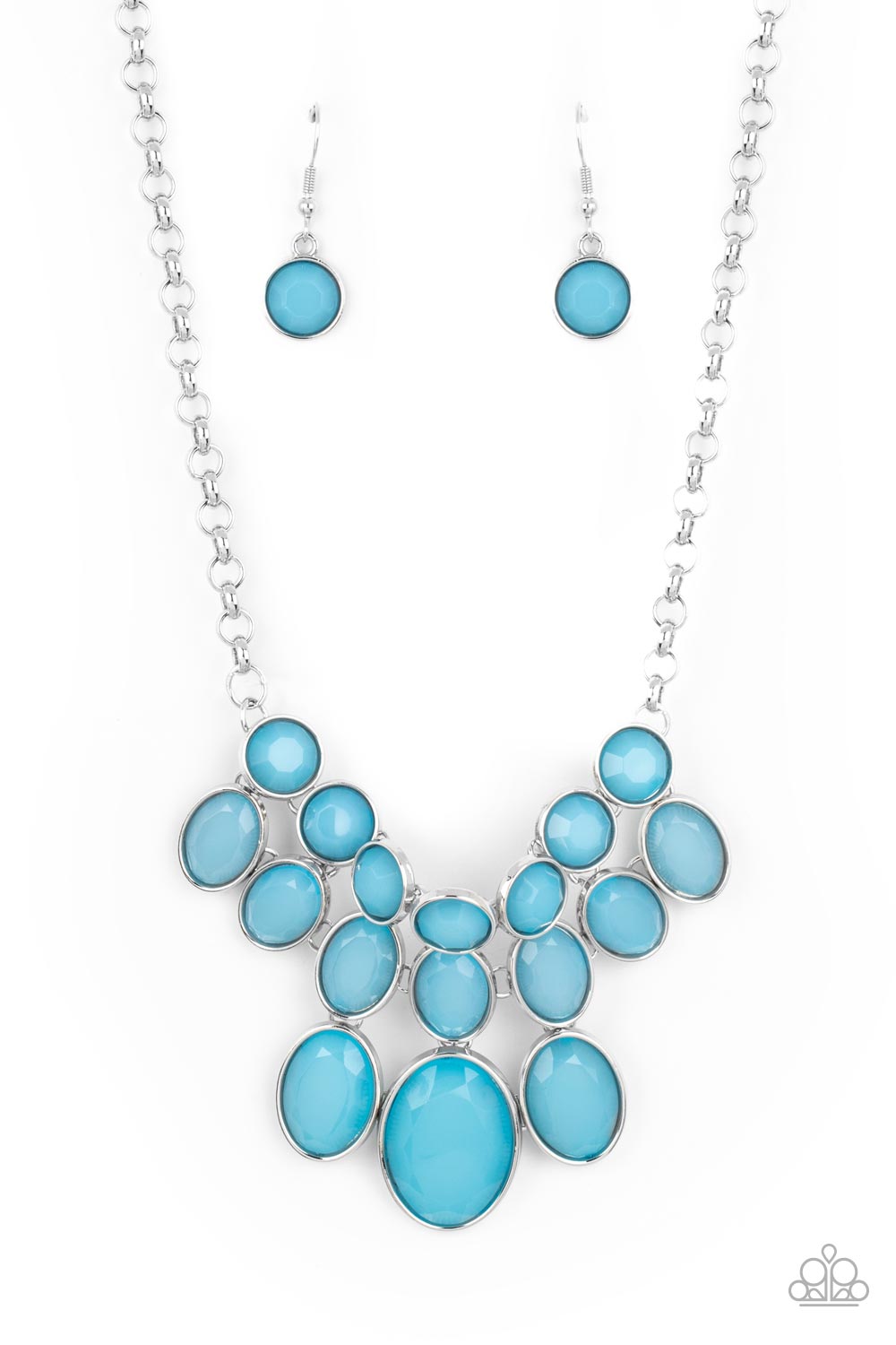 Delectable Daydream - Blue Waterspout Faceted Bead Necklace Paparazzi N1549