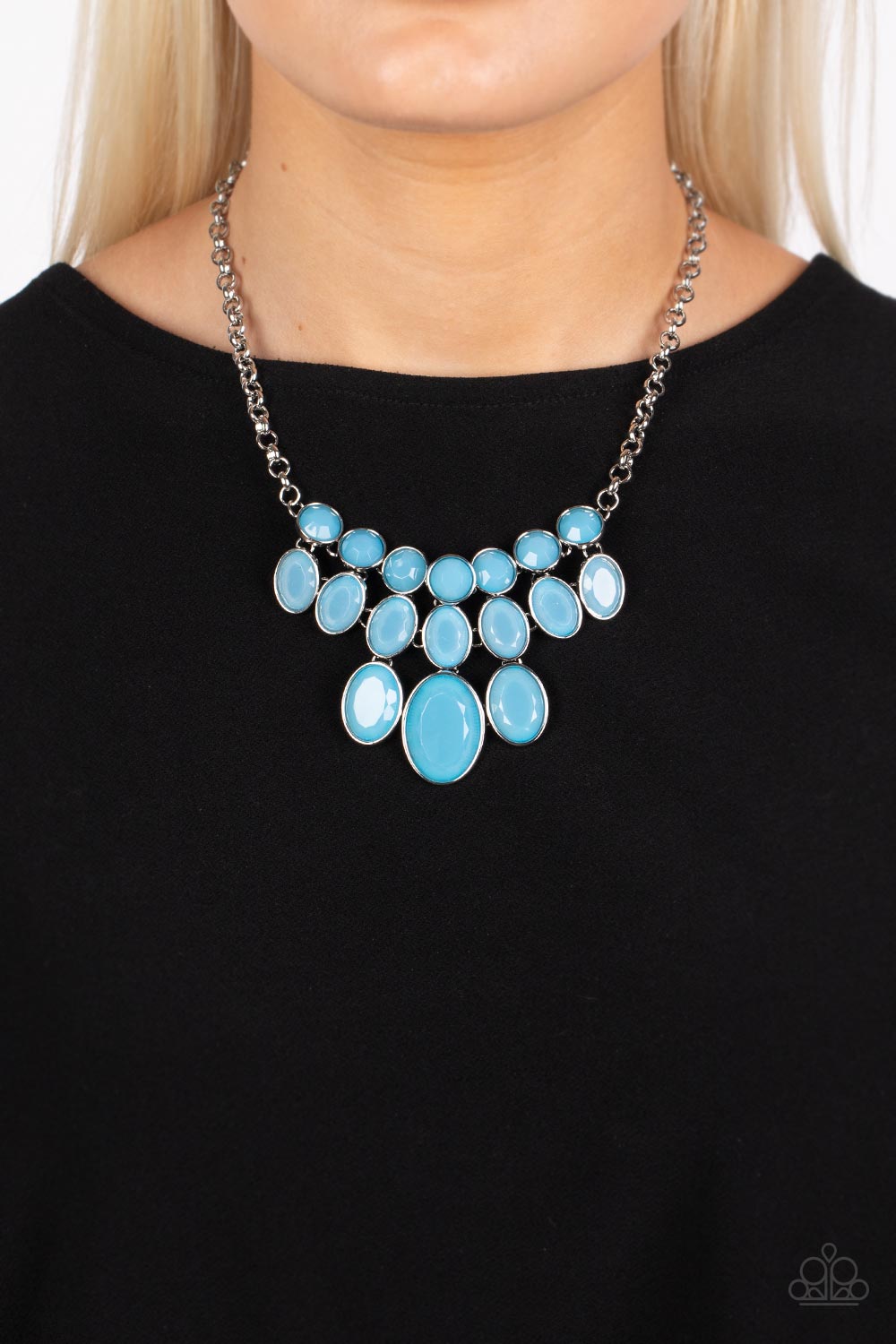 Delectable Daydream - Blue Waterspout Faceted Bead Necklace Paparazzi N1549