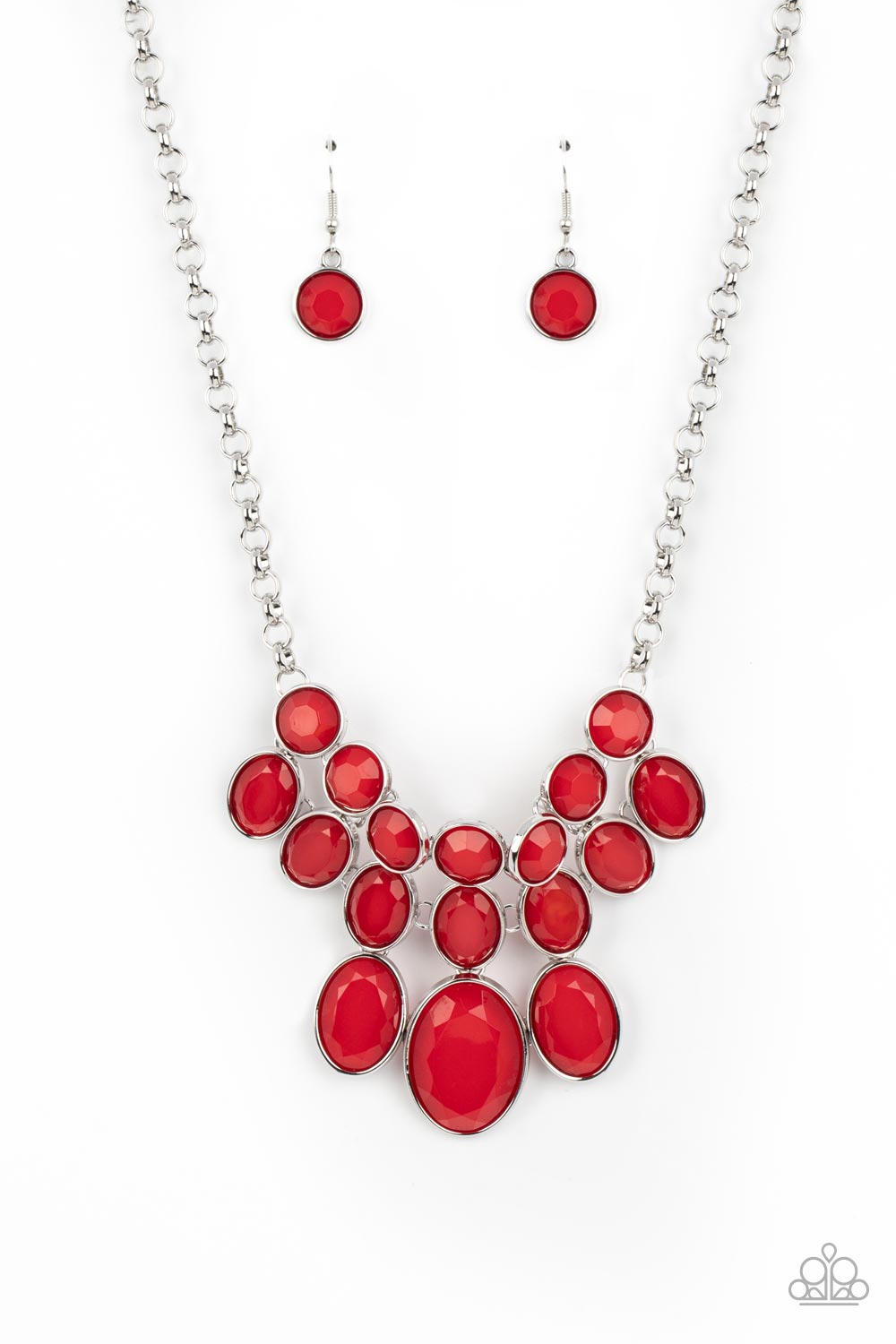 Delectable Daydream - Red Faceted Bead Necklace Paparazzi N1560