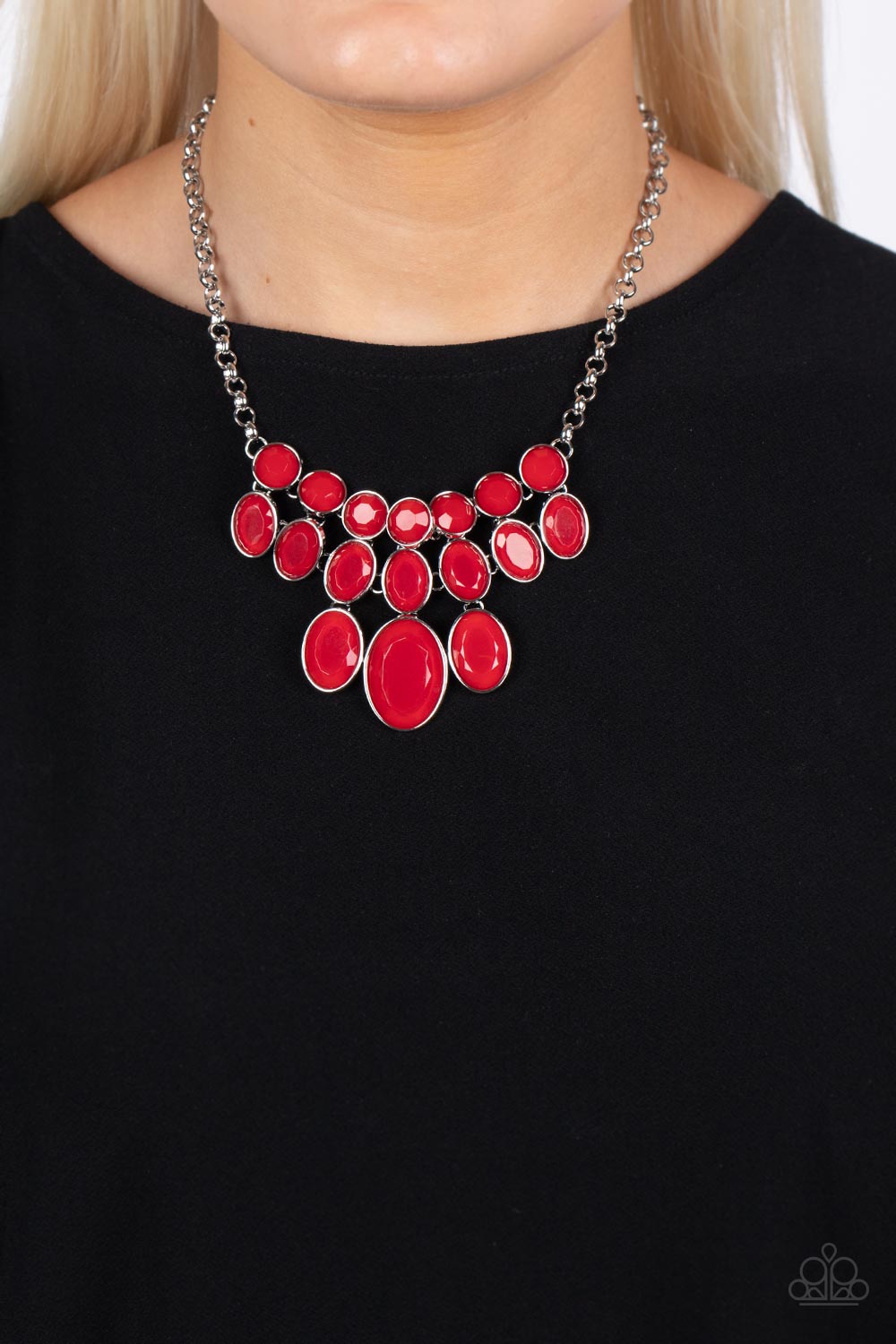 Delectable Daydream - Red Faceted Bead Necklace Paparazzi N1560