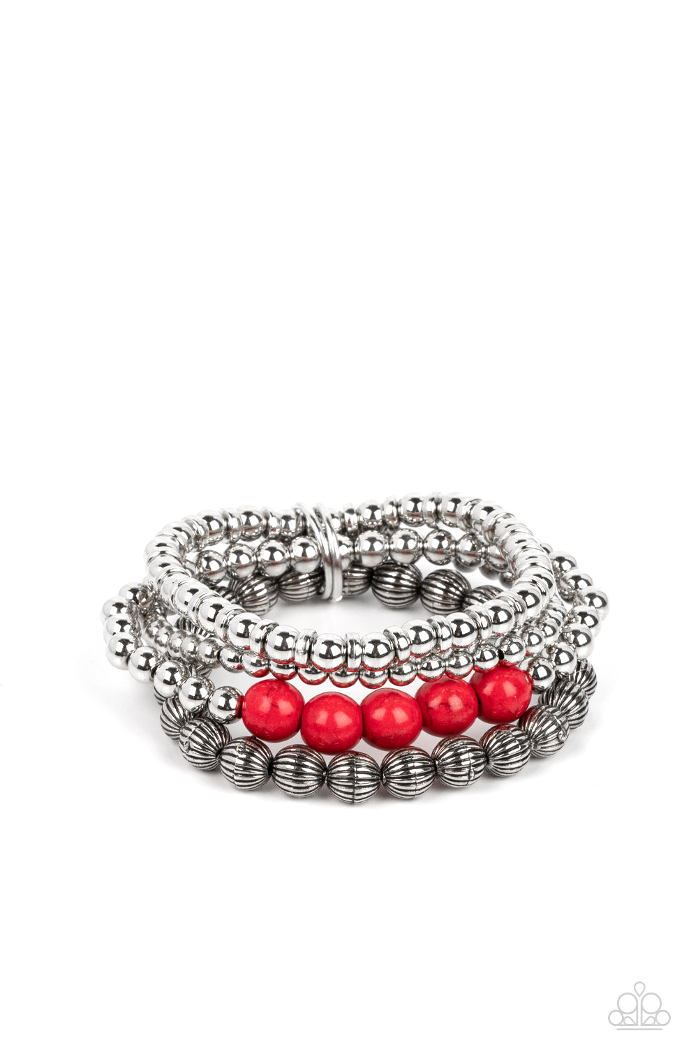 Wildland Wanderer - Red Fiery Stone Santa Fe Style Stretch Bracelet Paparazzi B0798