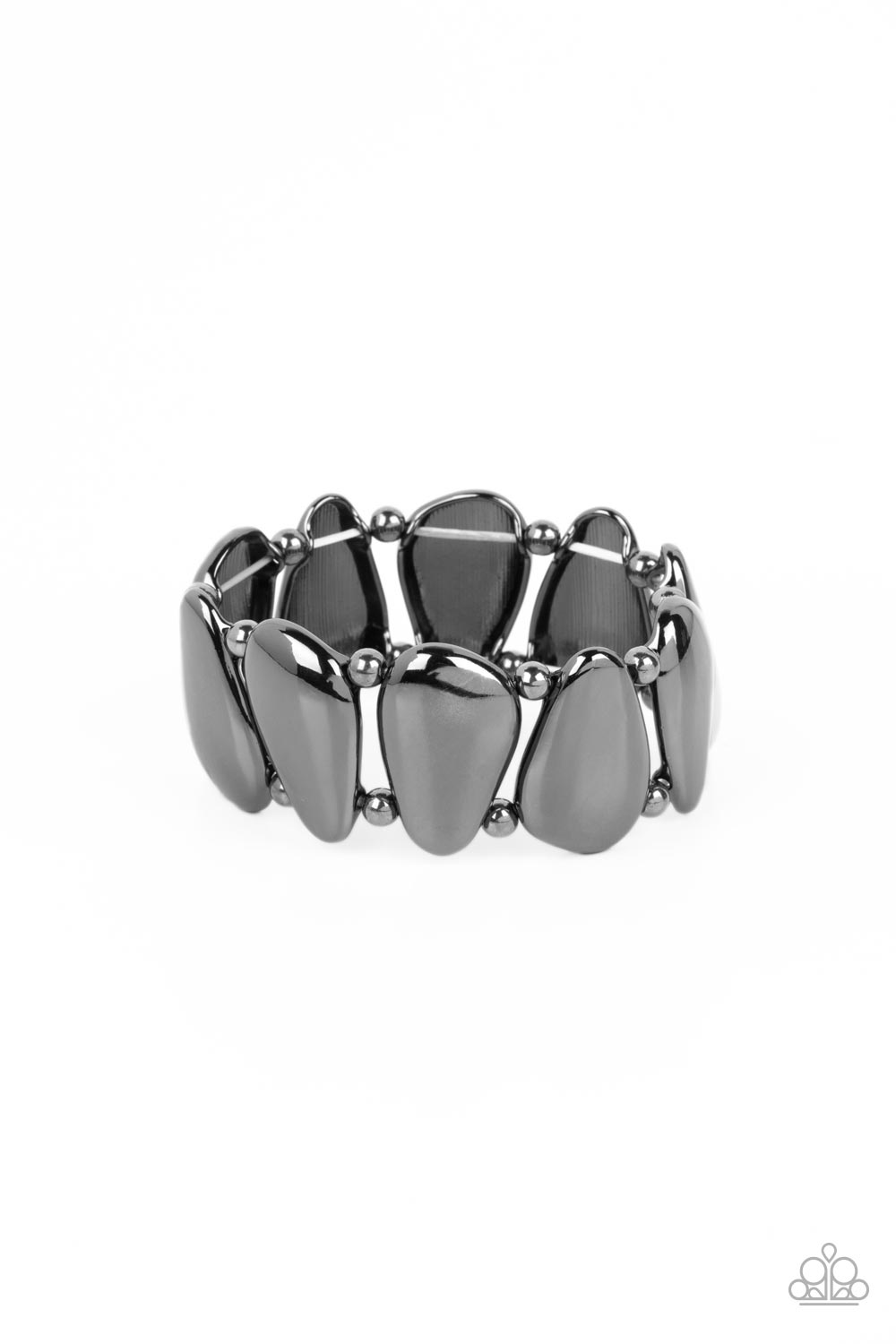 Classy Cave - Black Gunmetal Stretch Bracelet Paparazzi B0899