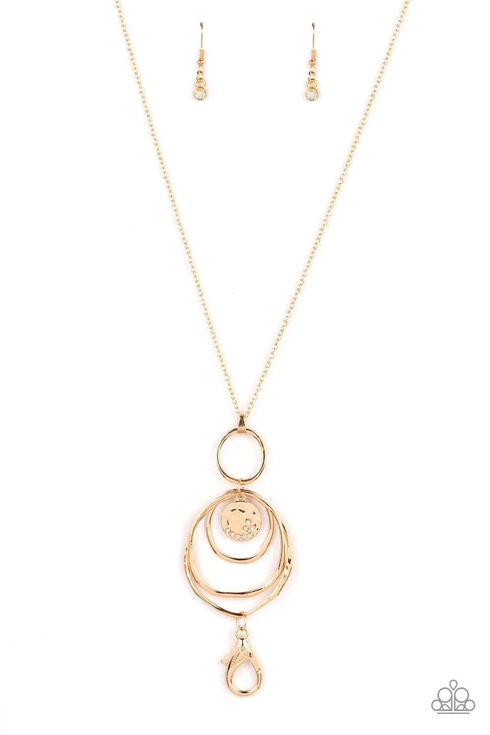 Mermaid Maestoso - Gold Lanyard Necklace Paparazzi N1433