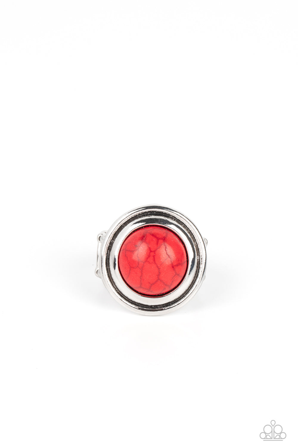 Drive You Wild - Red Stone Santa Fe Style Ring Paparazzi R0394