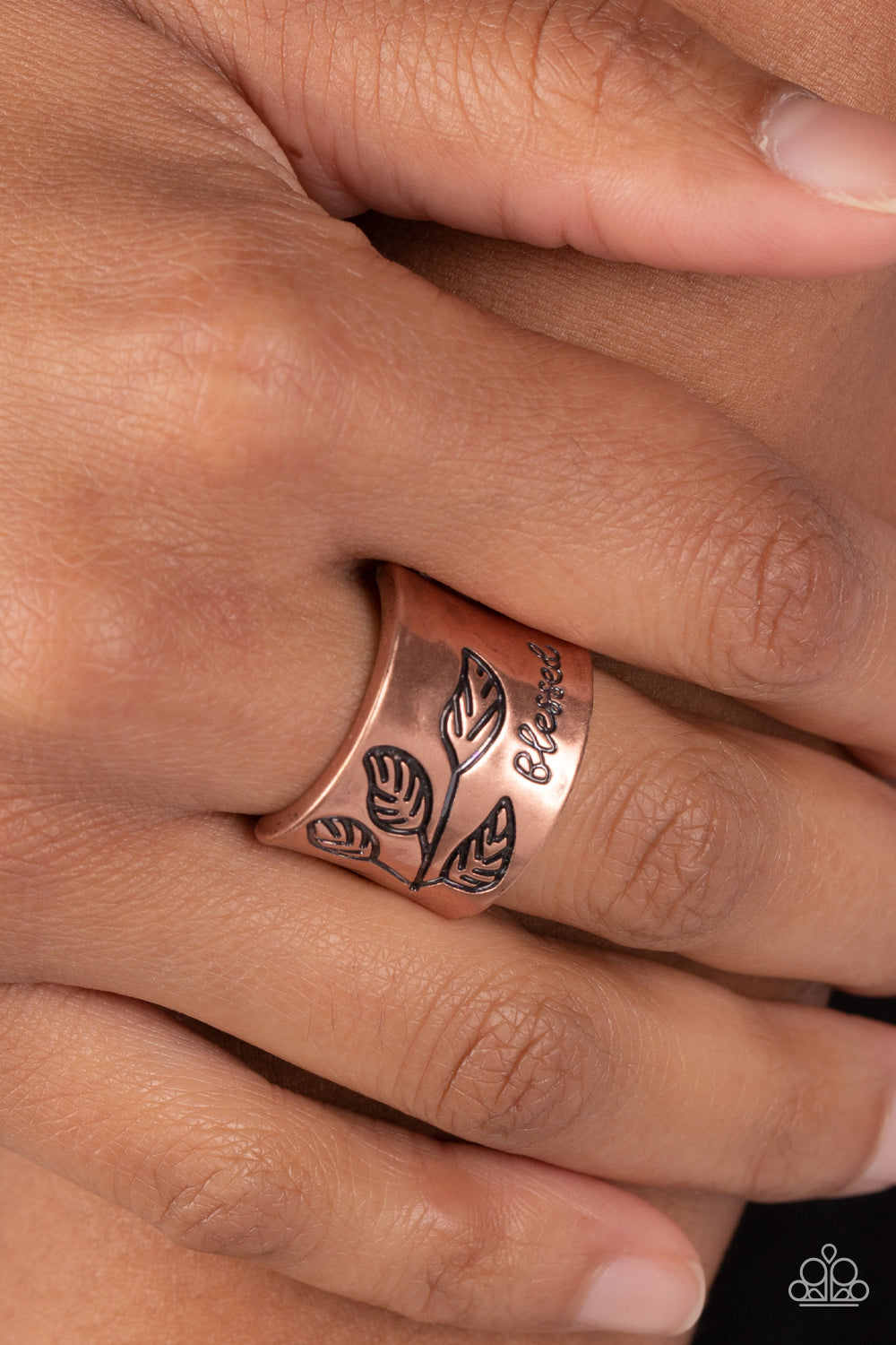 Blessed with Bling - Copper "Blessed" Inspirational Ring Paparazzi R0382