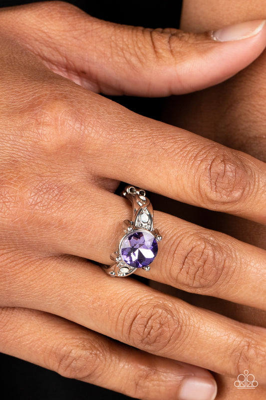 Intergalactic I Do - Purple Rhinestone Ring Paparazzi R0354