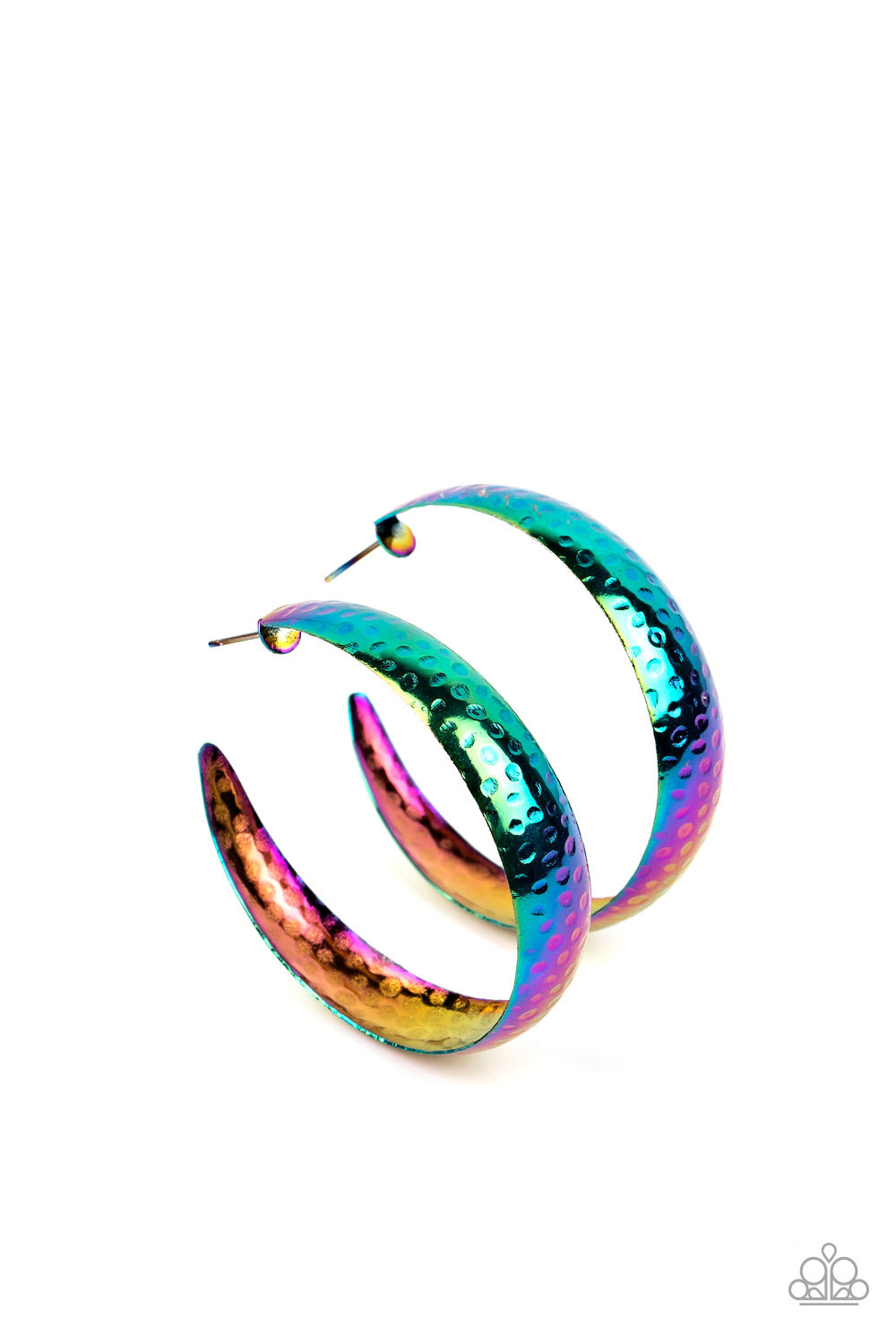 Futuristic Flavor - Multi Oil Spill Finished Hoop Earrings Life Of The Party September 2022 Paparazzi E0964