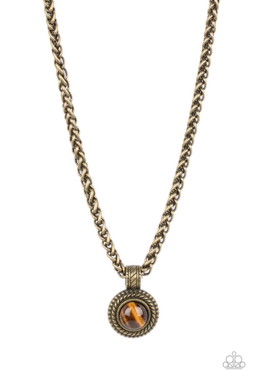 Pendant Dreams - Brass Tiger's Eye Urban Necklace Paparazzi N1443