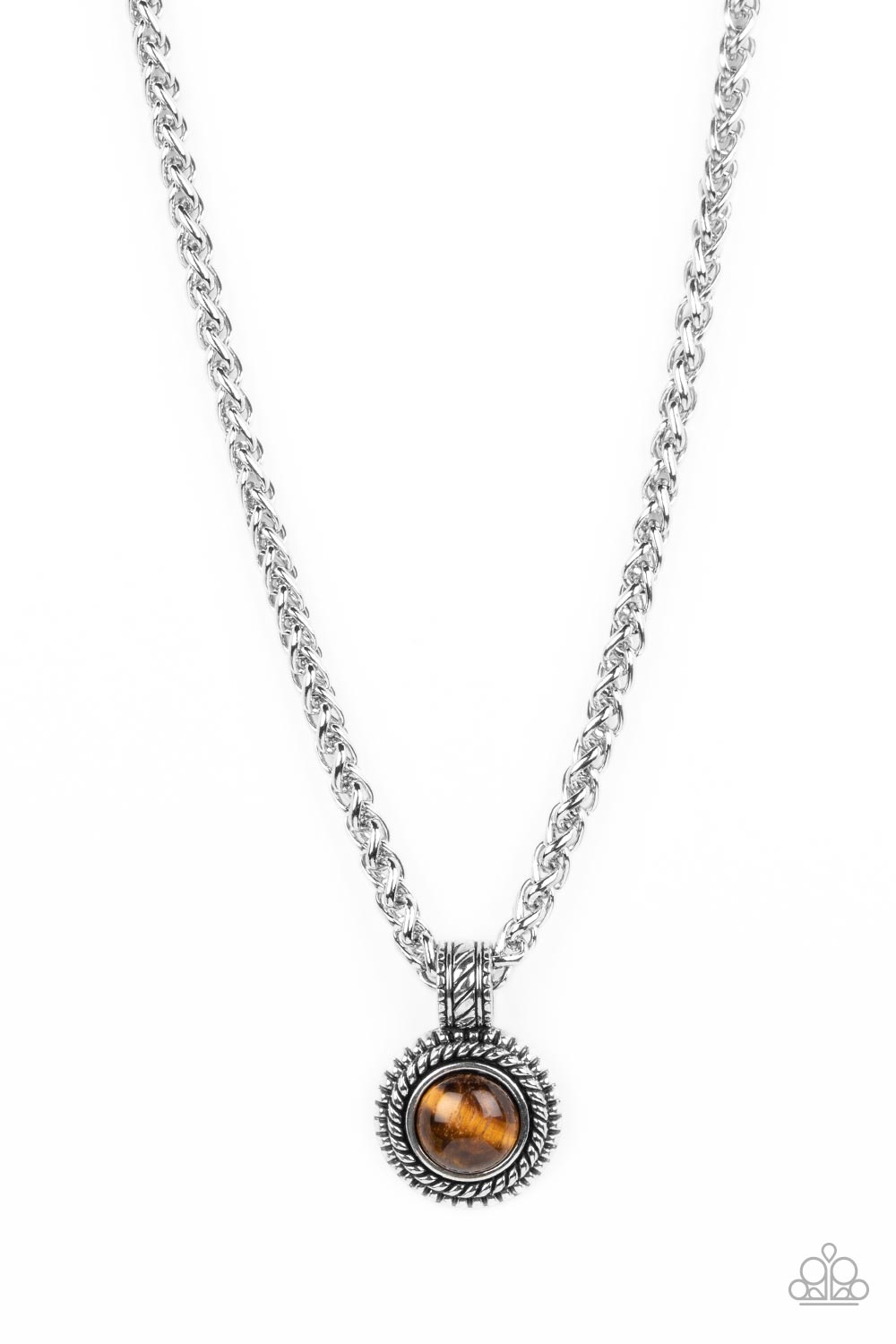 Pendant Dreams - Brown Tiger Eye Stone Urban Necklace Paparazzi N1290