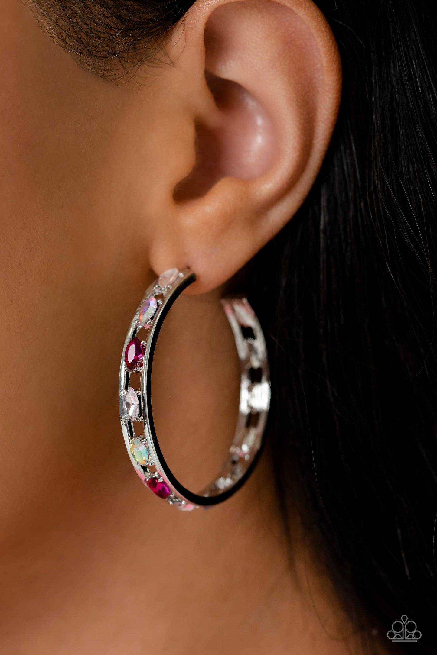 The Gem Fairy - Pink Varying Shades Hoop Earring Life Of The Party February 2023 E1222