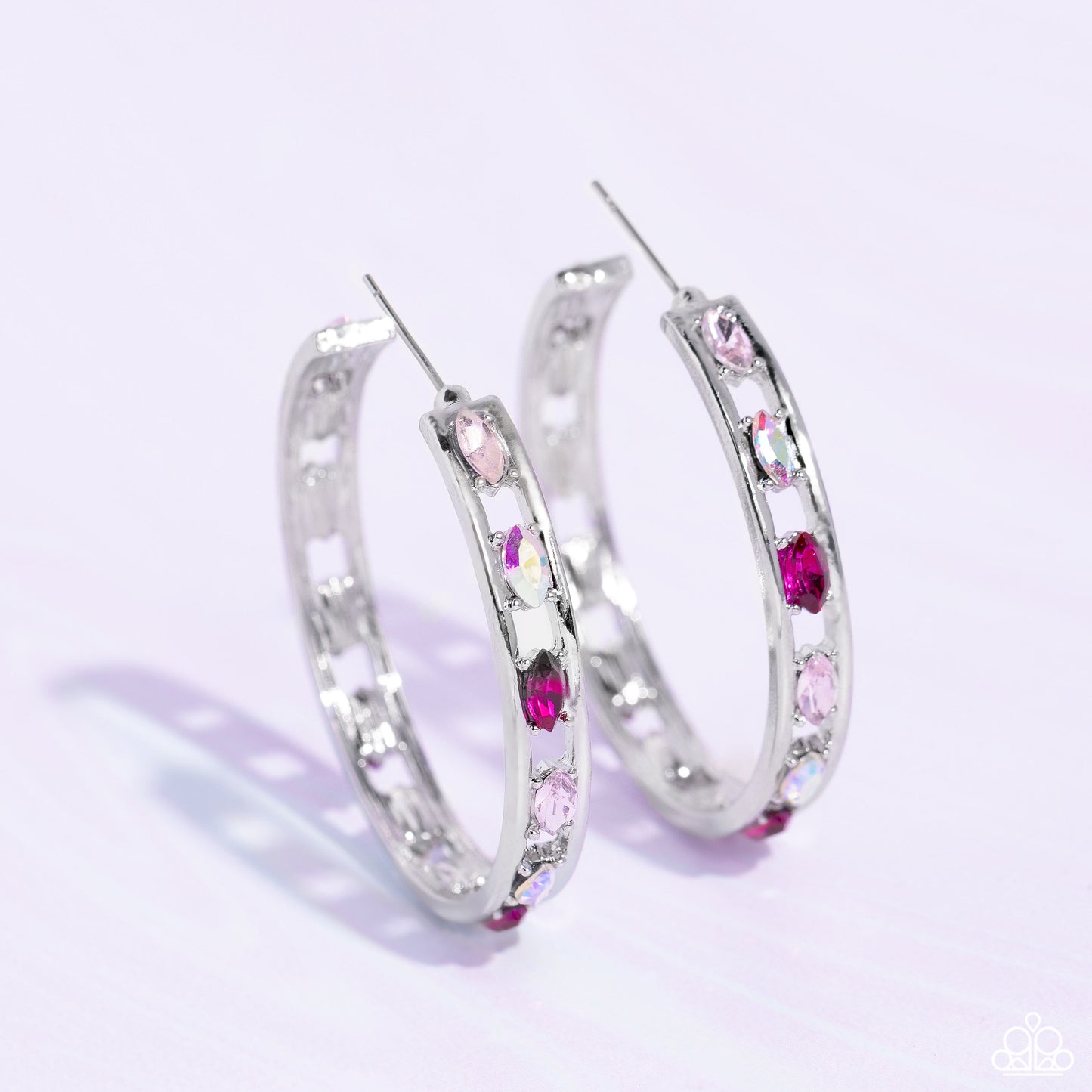 The Gem Fairy - Pink Varying Shades Hoop Earring Life Of The Party February 2023 E1222