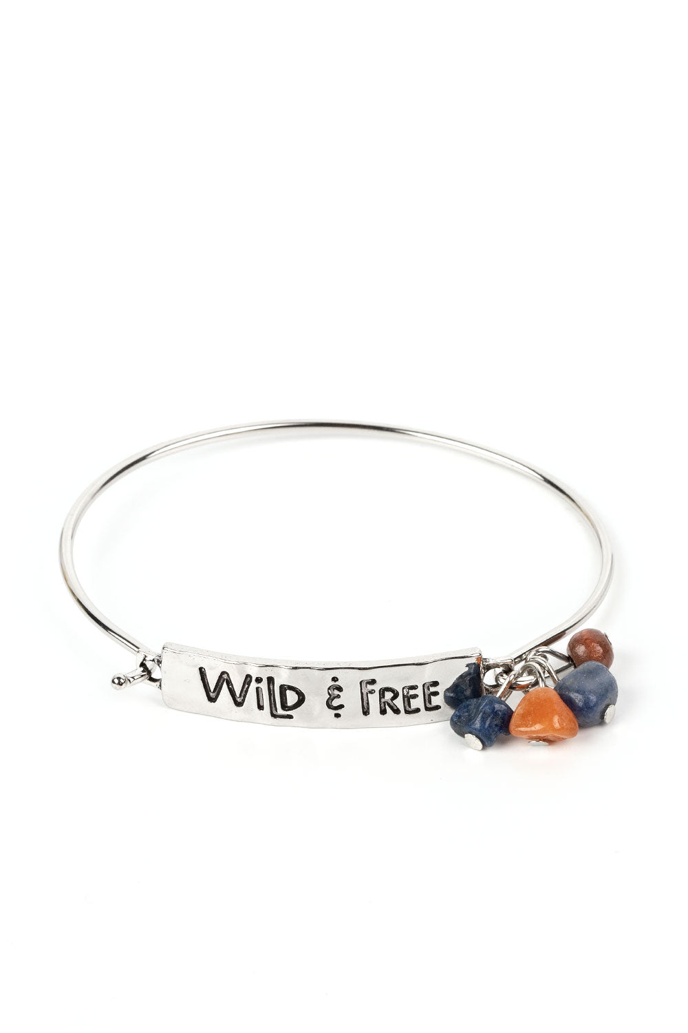 Fearless Fashionista - Blue Lapis & Orange Stone Inspirational Bracelet "Wild & Free" Paparazzi B0841