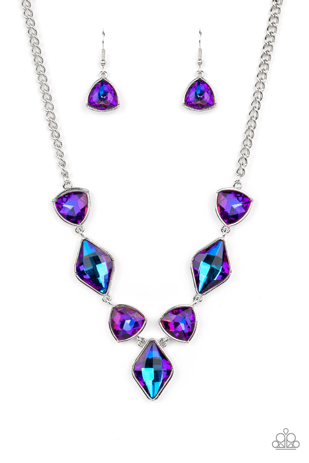 Glittering Geometrics - Purple UV Shimmer Life Of The Party December 2022 Necklace Paparazzi N1452