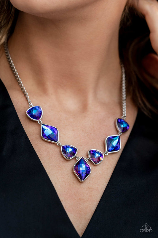 Glittering Geometrics - Purple UV Shimmer Life Of The Party December 2022 Necklace Paparazzi N1452