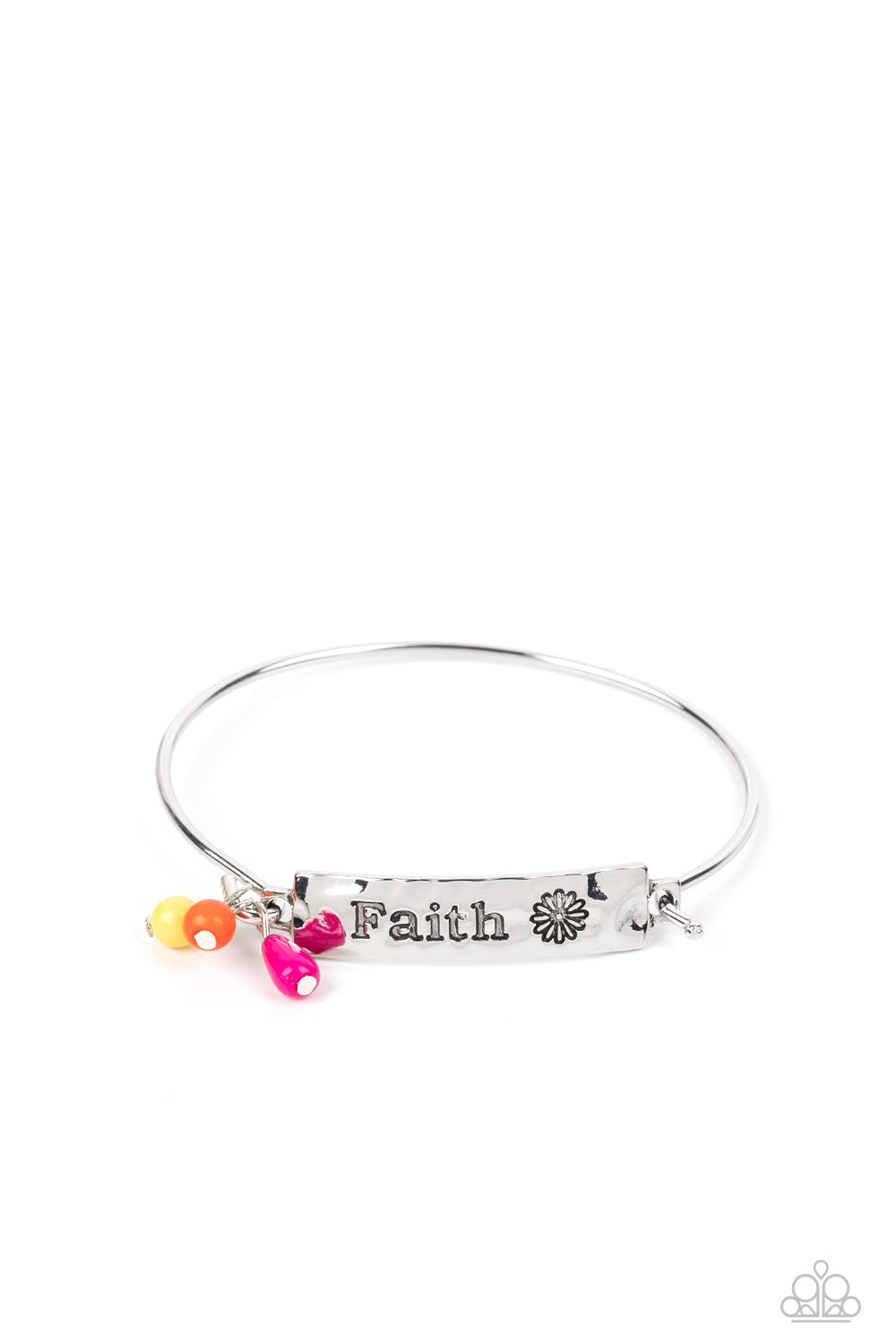 Flirting with Faith - Pink Primrose, Peacock, Orange Tiger Inspirational Bracelet "Faith" Paparazzi B0814