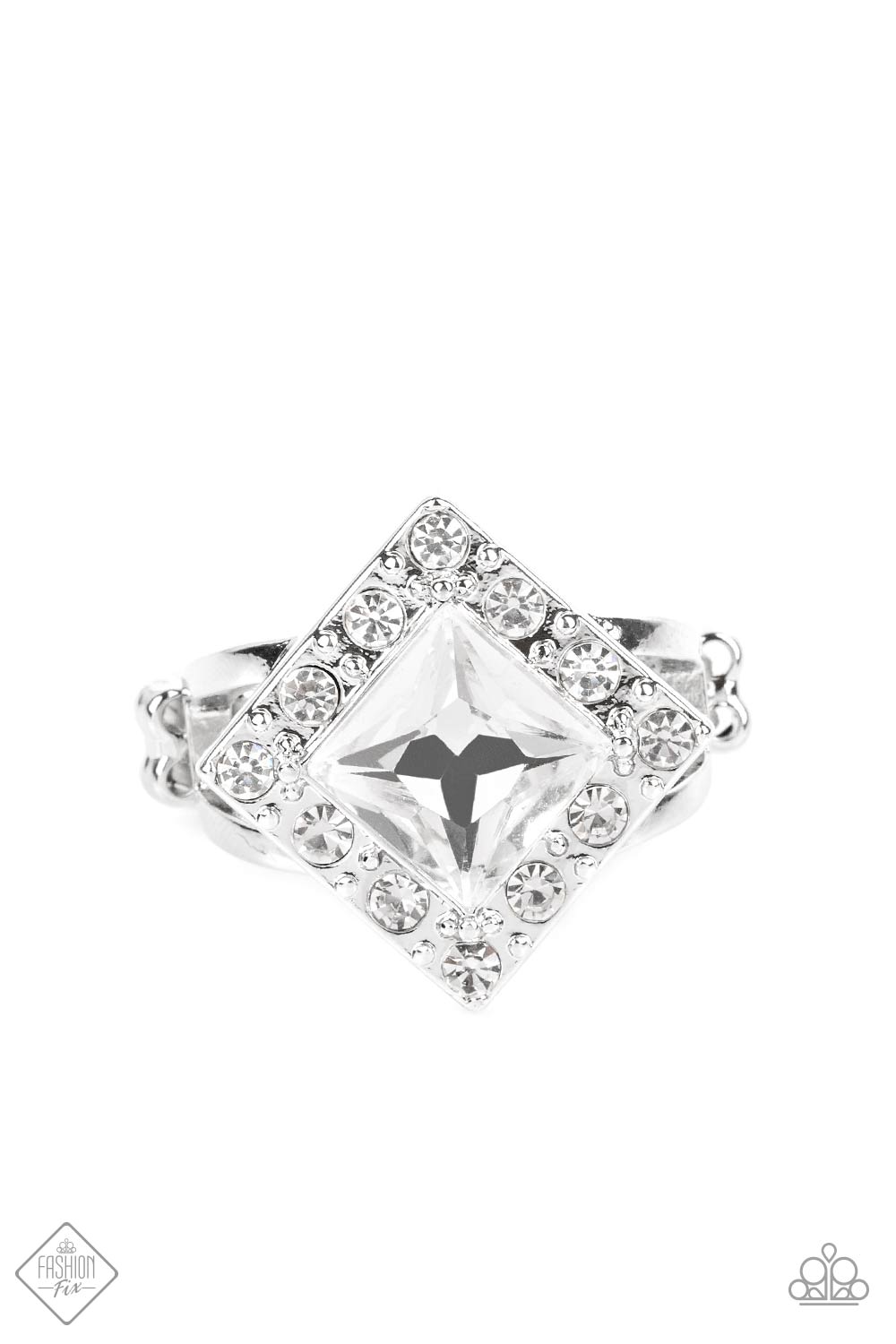 Transformational Twinkle - White Rhinestone Silver Ring Fashion Fix September 2022 Paparazzi R0359