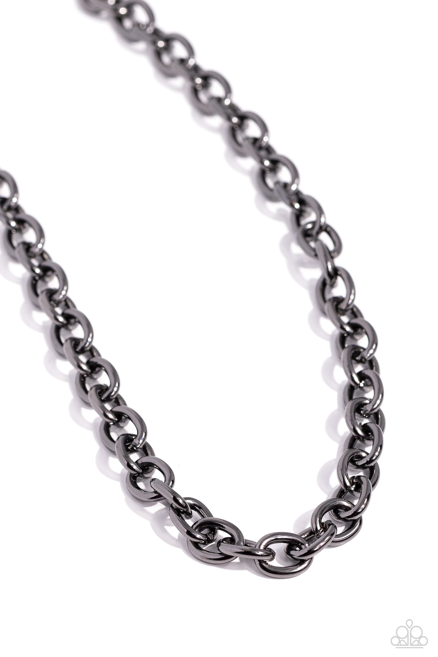 Things Have CHAIN-ged - Black Gun Metal Oversized Chain Bold Necklace Paparazzi N2101