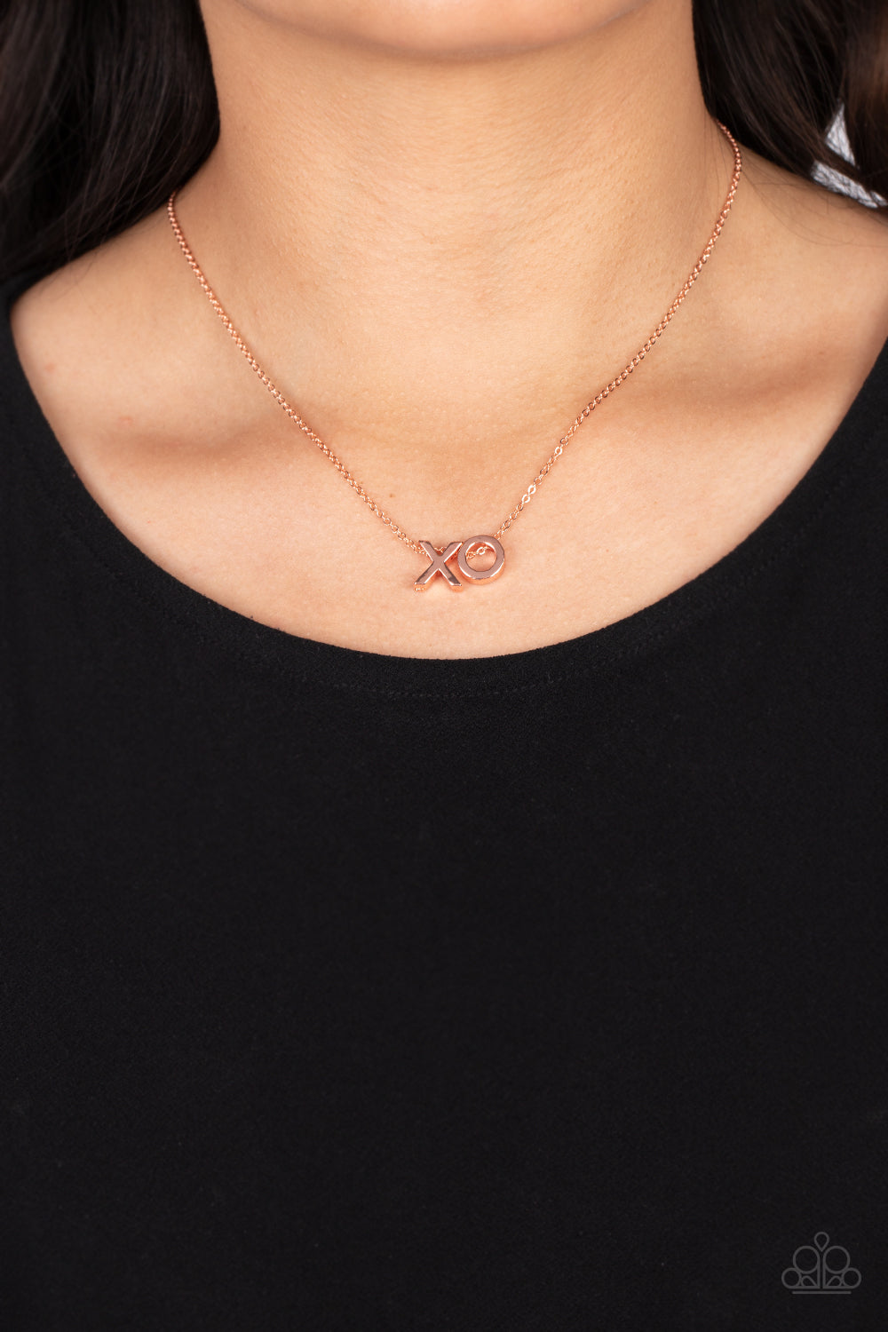 Hugs and Kisses - Copper Shiny X & O Necklace Paparazzi N1336