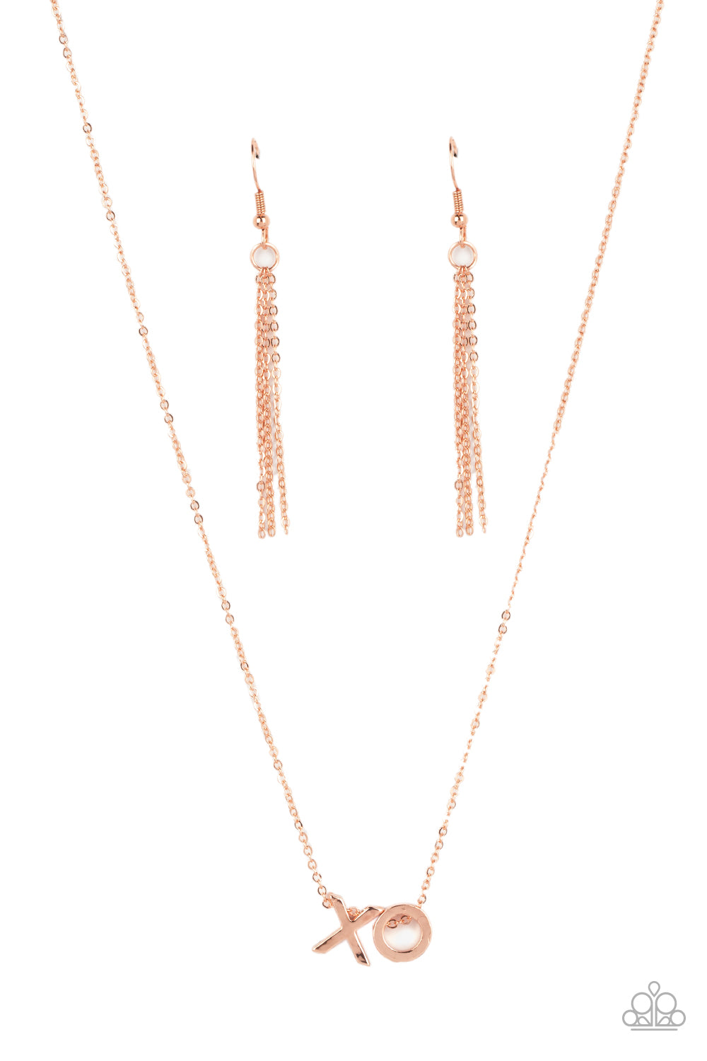 Hugs and Kisses - Copper Shiny X & O Necklace Paparazzi N1336