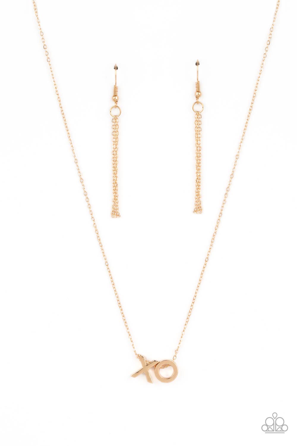 Hugs and Kisses - Gold X & O Necklace Paparazzi N1343