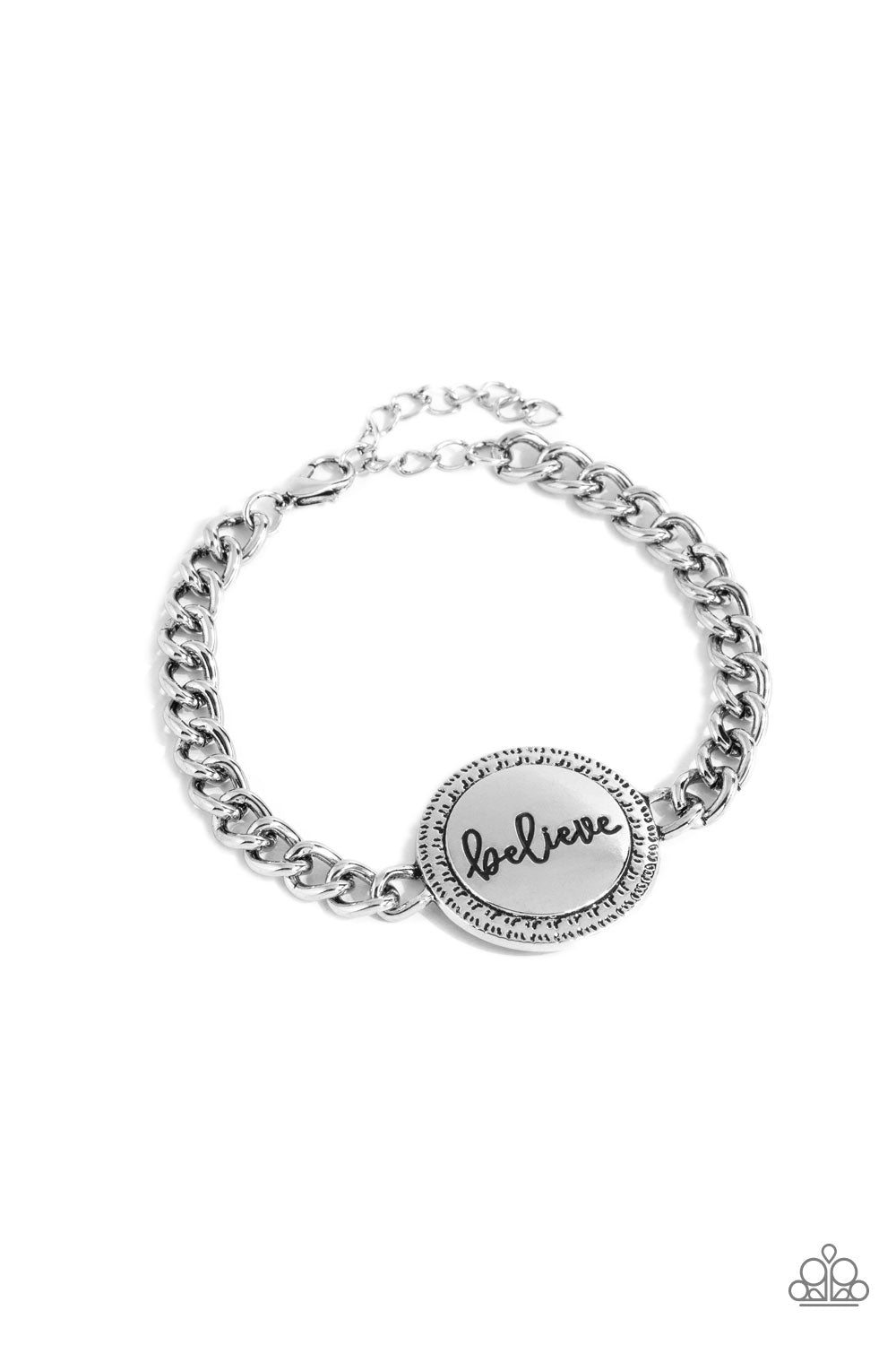 Hope and Faith - Silver "believe" Inspirational Faith Bracelet Paparazzi B1386