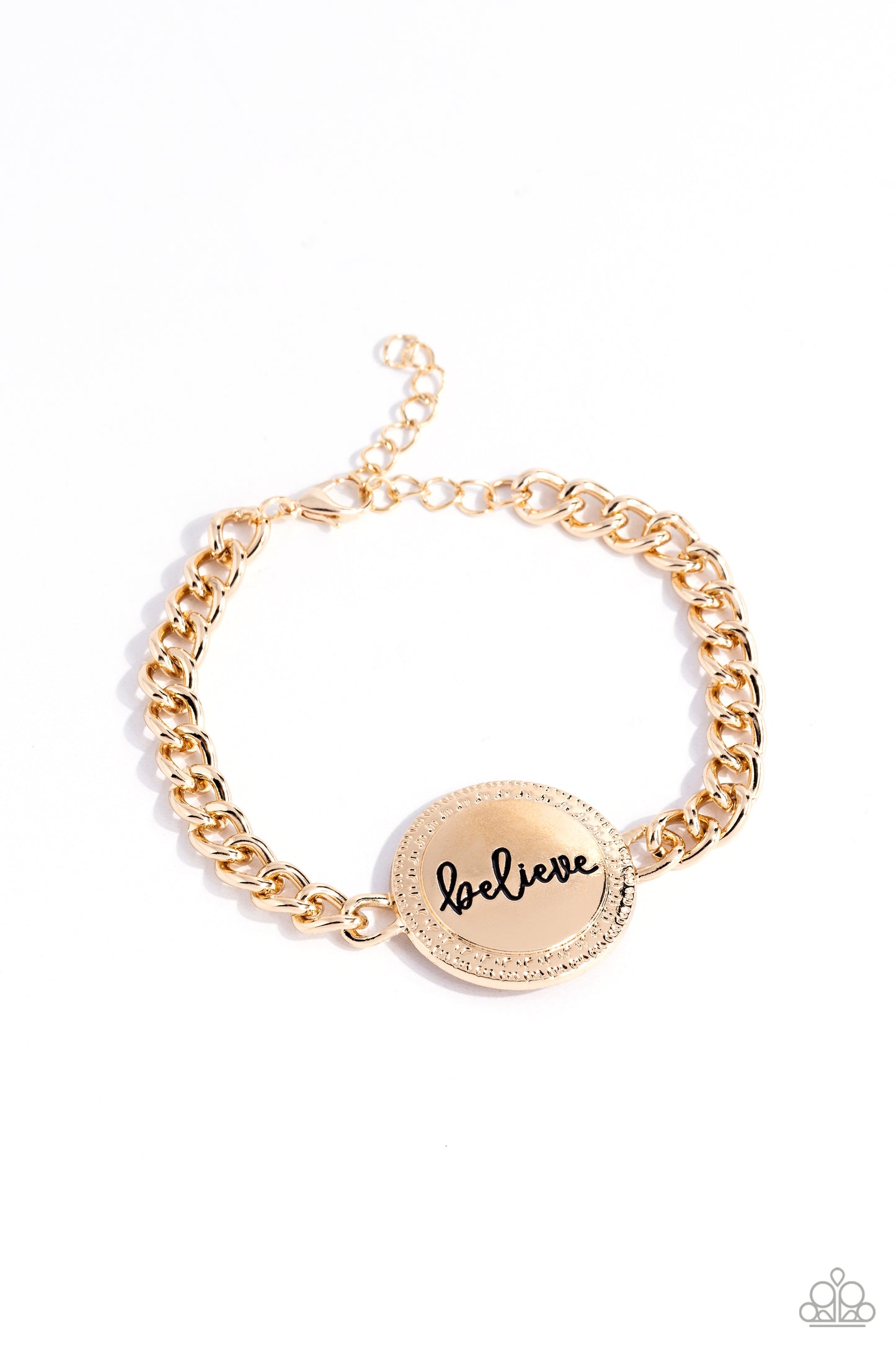 Hope and Faith - Gold "believe" Inspirational Faith Bracelet Paparazzi B1305