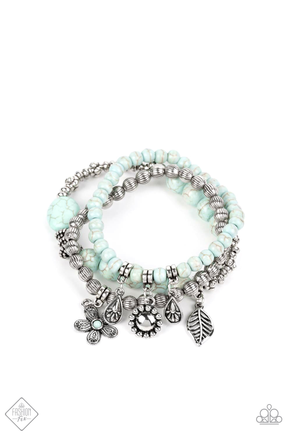 Individual Inflorescence - Blue Santa Fe Style Stretch Bracelet Fashion Fix November 2022 Paparazzi B0791