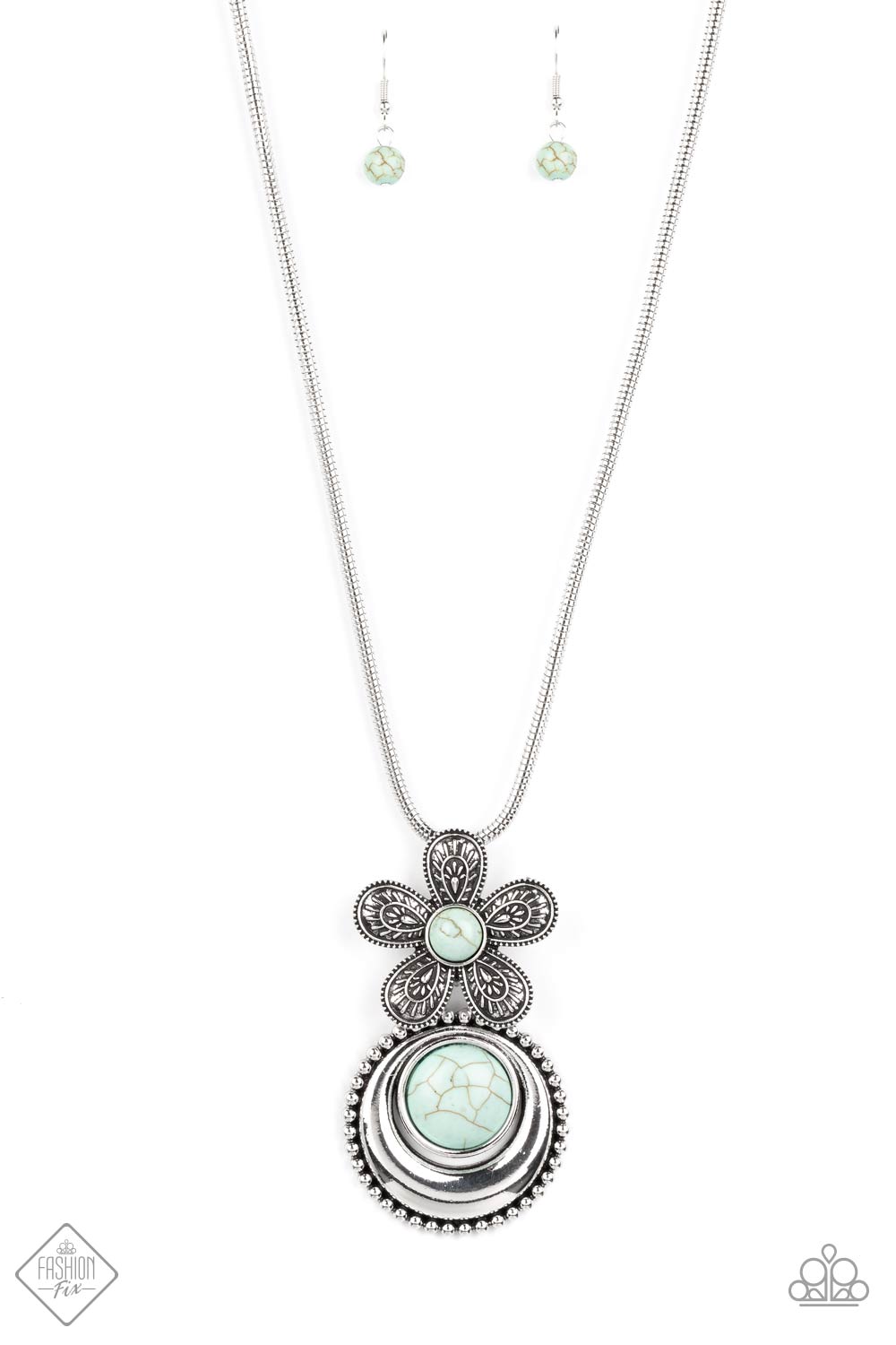 Bohemian Blossom - Blue Santa Fe Style Necklace Fashion Fix November 2022 N1201