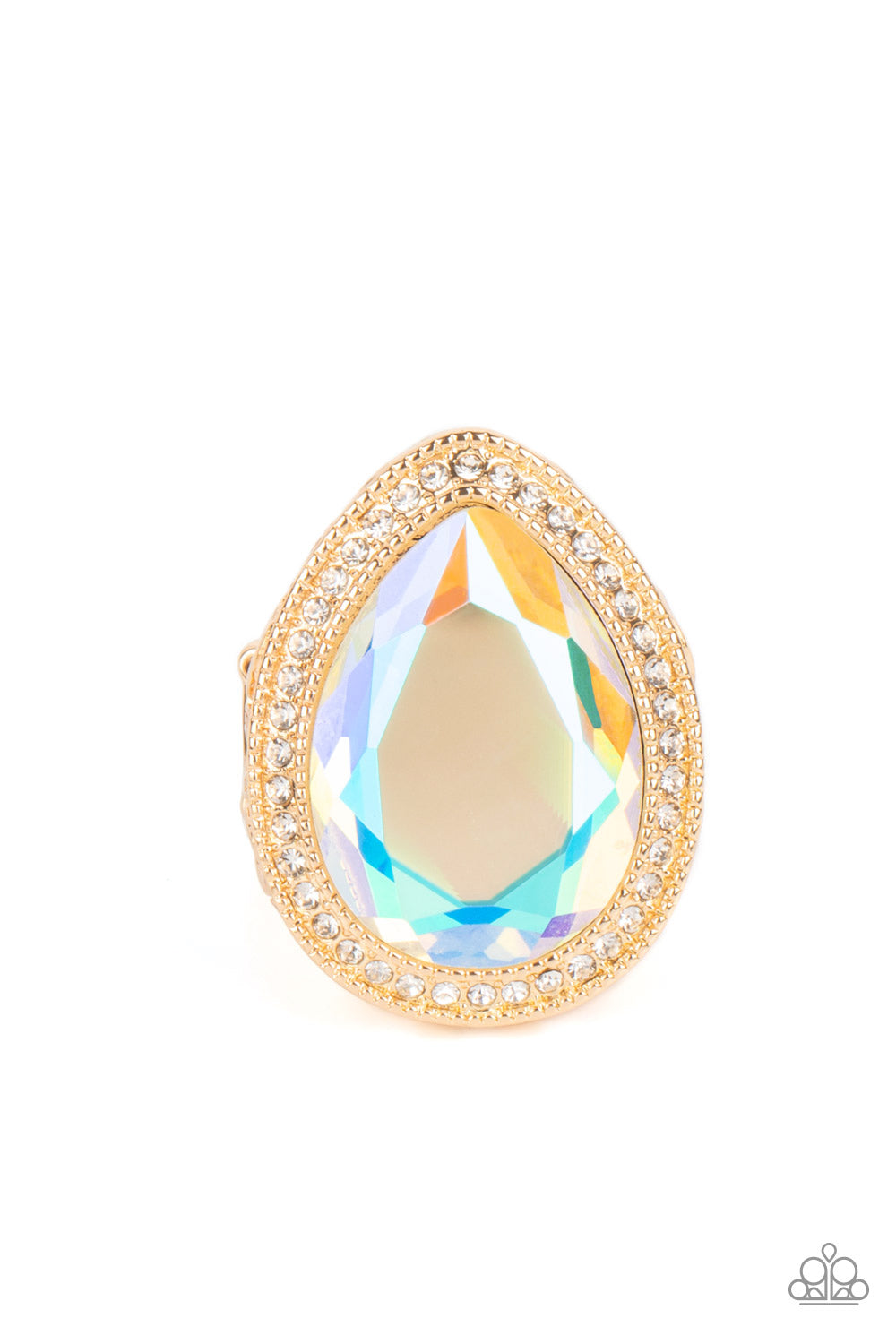 Illuminated Icon - Gold Iridescent Ring Life Of The Party November 2022 Paparazzi R0389