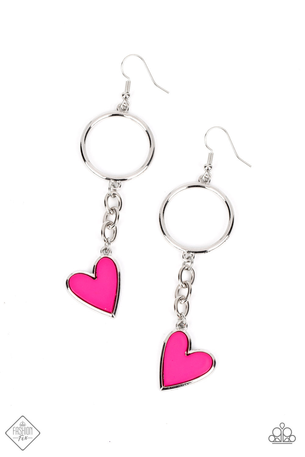 Don’t Miss a HEARTBEAT - Pink Heart Earring Fashion Fix September 2022 Paparazzi E0950