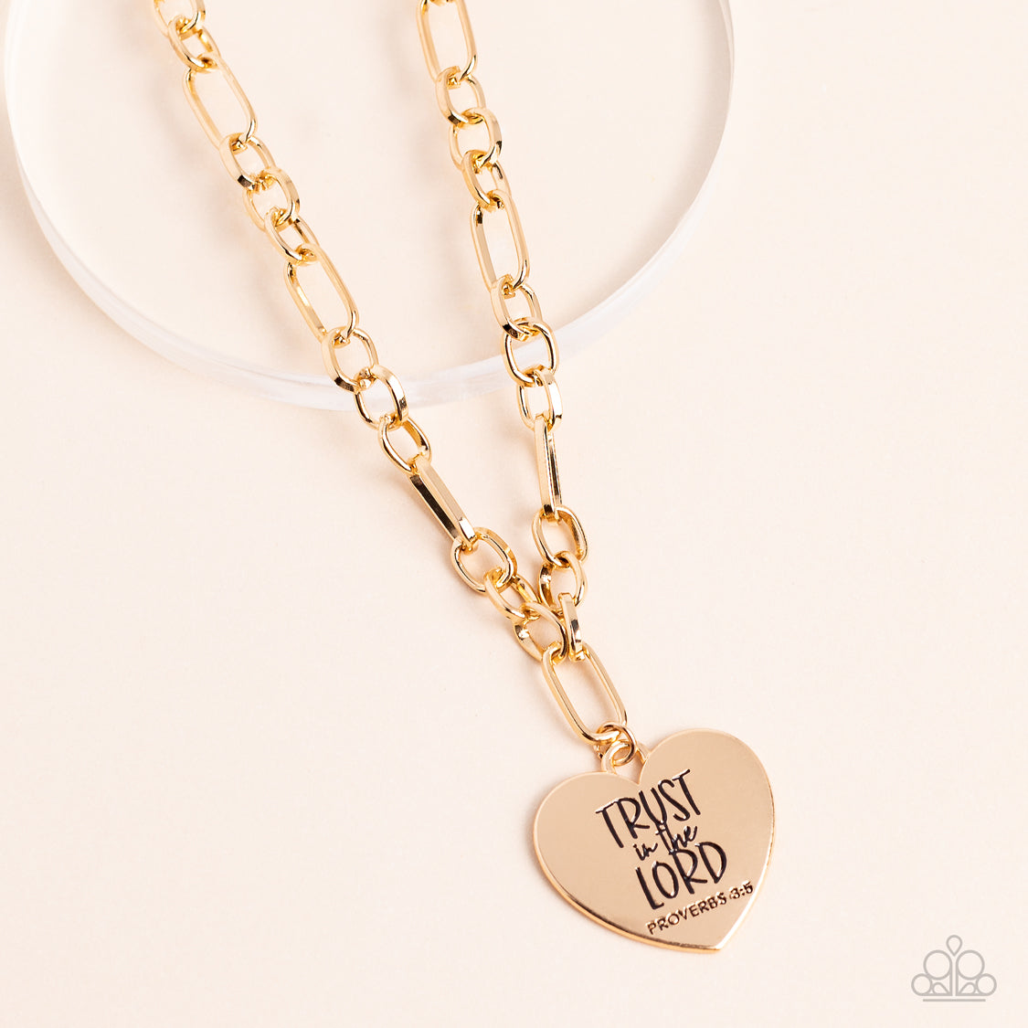 Perennial Proverbs - Gold "Trust In The Lord" Heart Necklace Paparazzi N1197