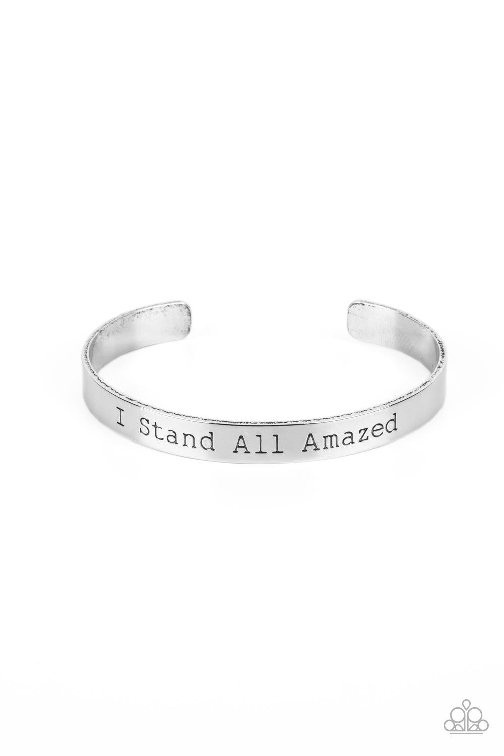 I Stand All Amazed - Silver Inspirational " I Stand All Amazed" Cuff Bracelet Paparazzi B0802