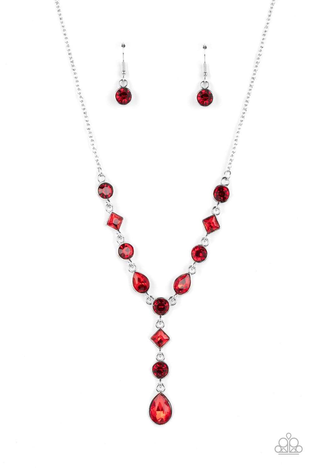 Forget the Crown - Red Rich Finish Rhinestone Necklace Paparazzi N1286