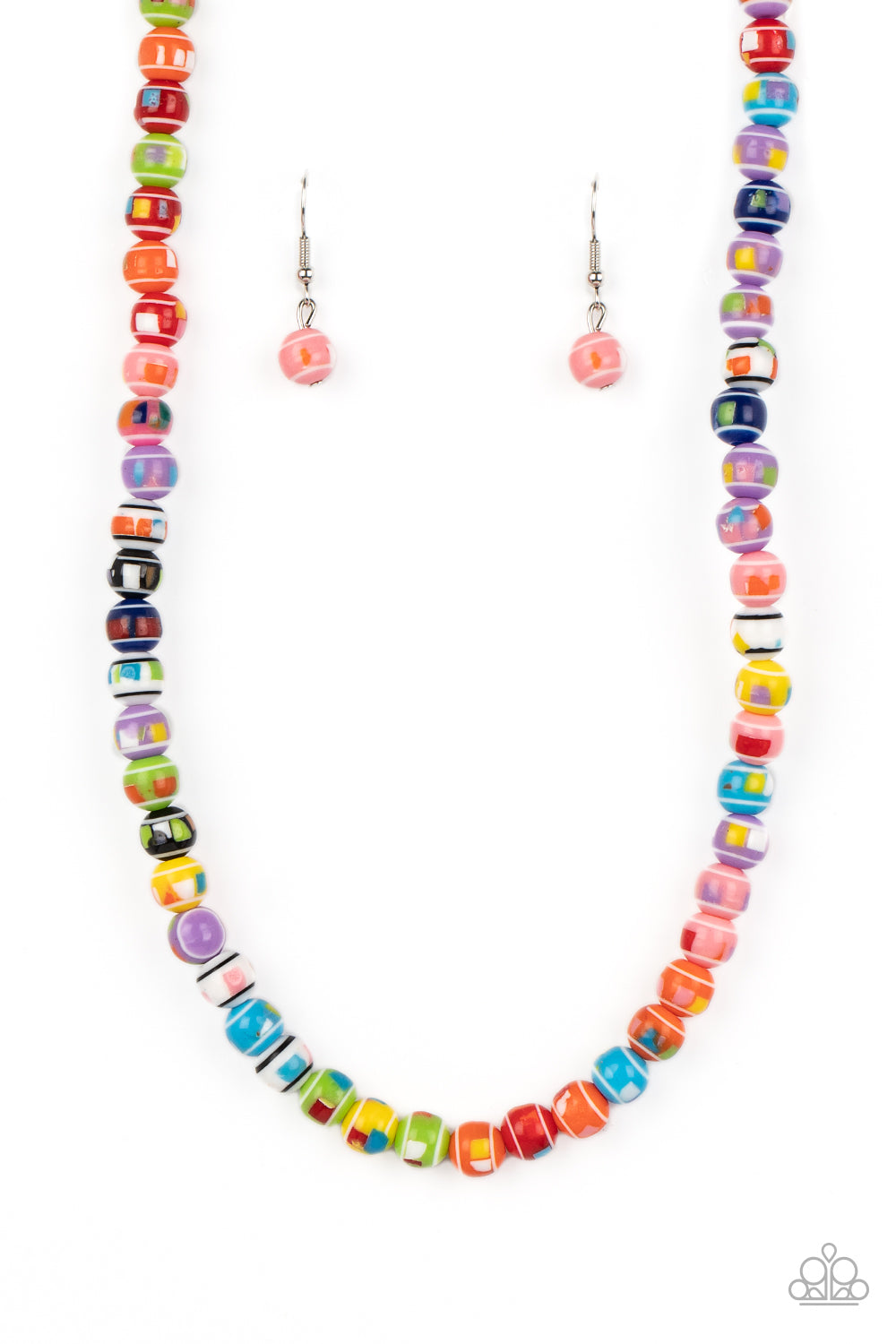 Gobstopper Glamour - Multicolored Splatters Across Gobstopper Candy Like Bead Paparazzi N1269