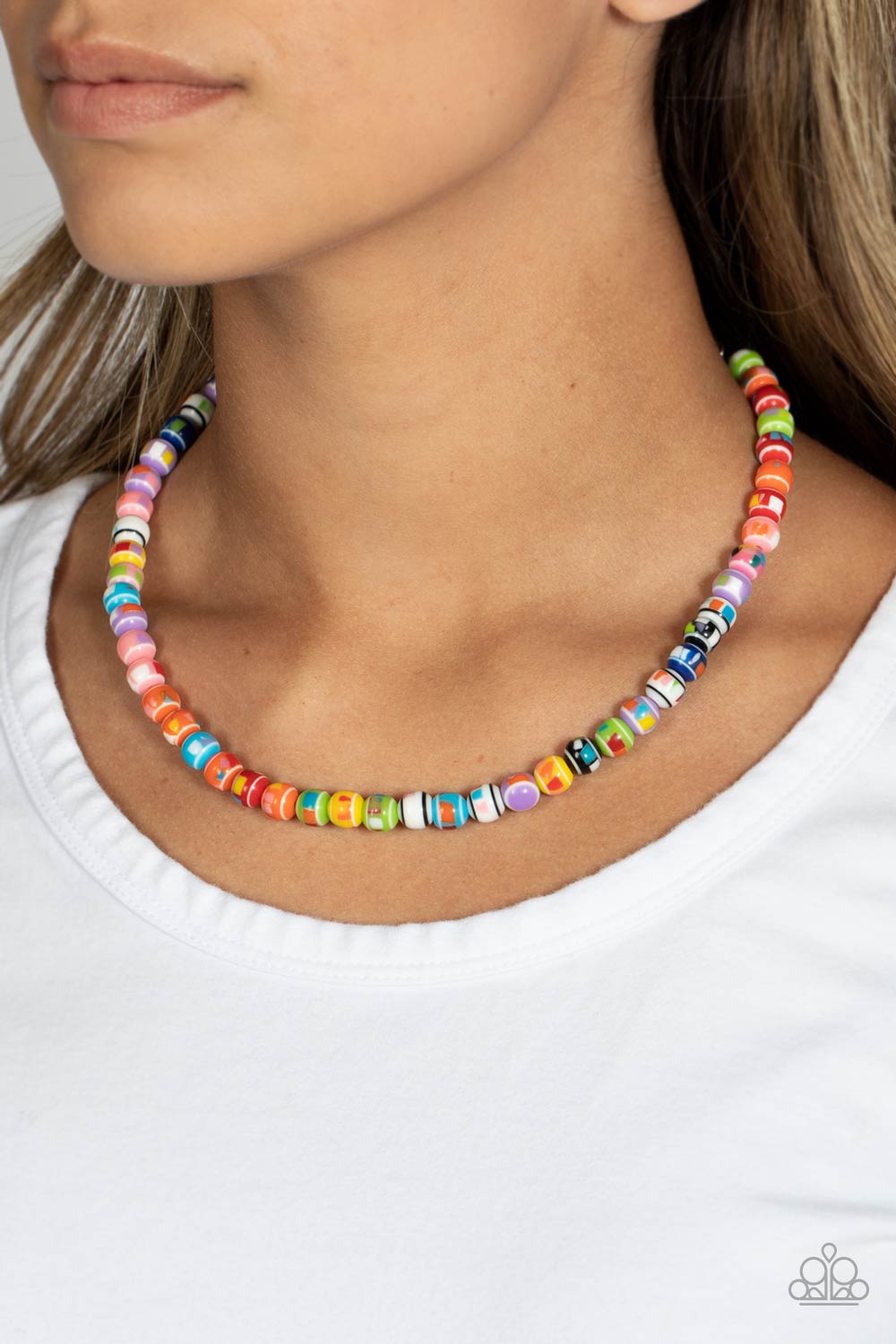 Gobstopper Glamour - Multicolored Splatters Across Gobstopper Candy Like Bead Paparazzi N1269