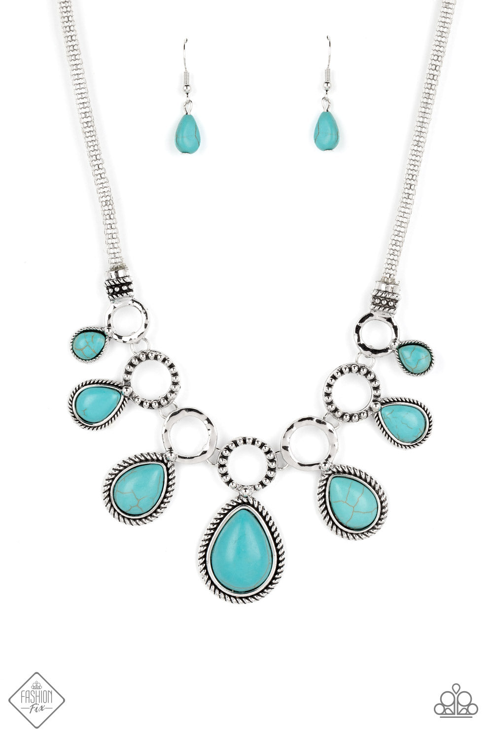 Riverside Relic - Blue Turquoise Stone Santa Fe Style Necklace Fashion Fix October 2022 Paparazzi N1192