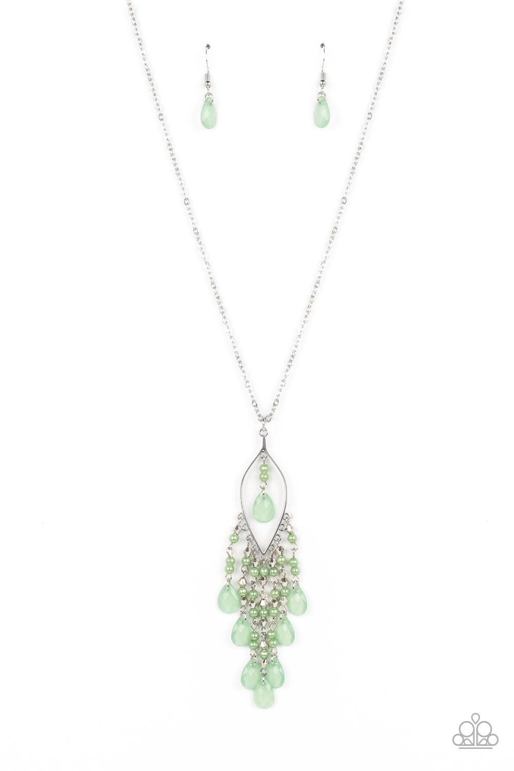 Sweet DREAMCATCHER - Green Spearmint Pearl & Teardrop Bead Necklace Paparazzi N1635