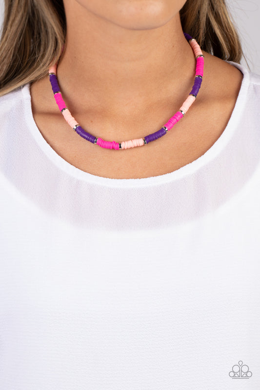 Rainbow Road - Pink Peacock, Baby Pink & Purple Necklace Paparazzi N1341