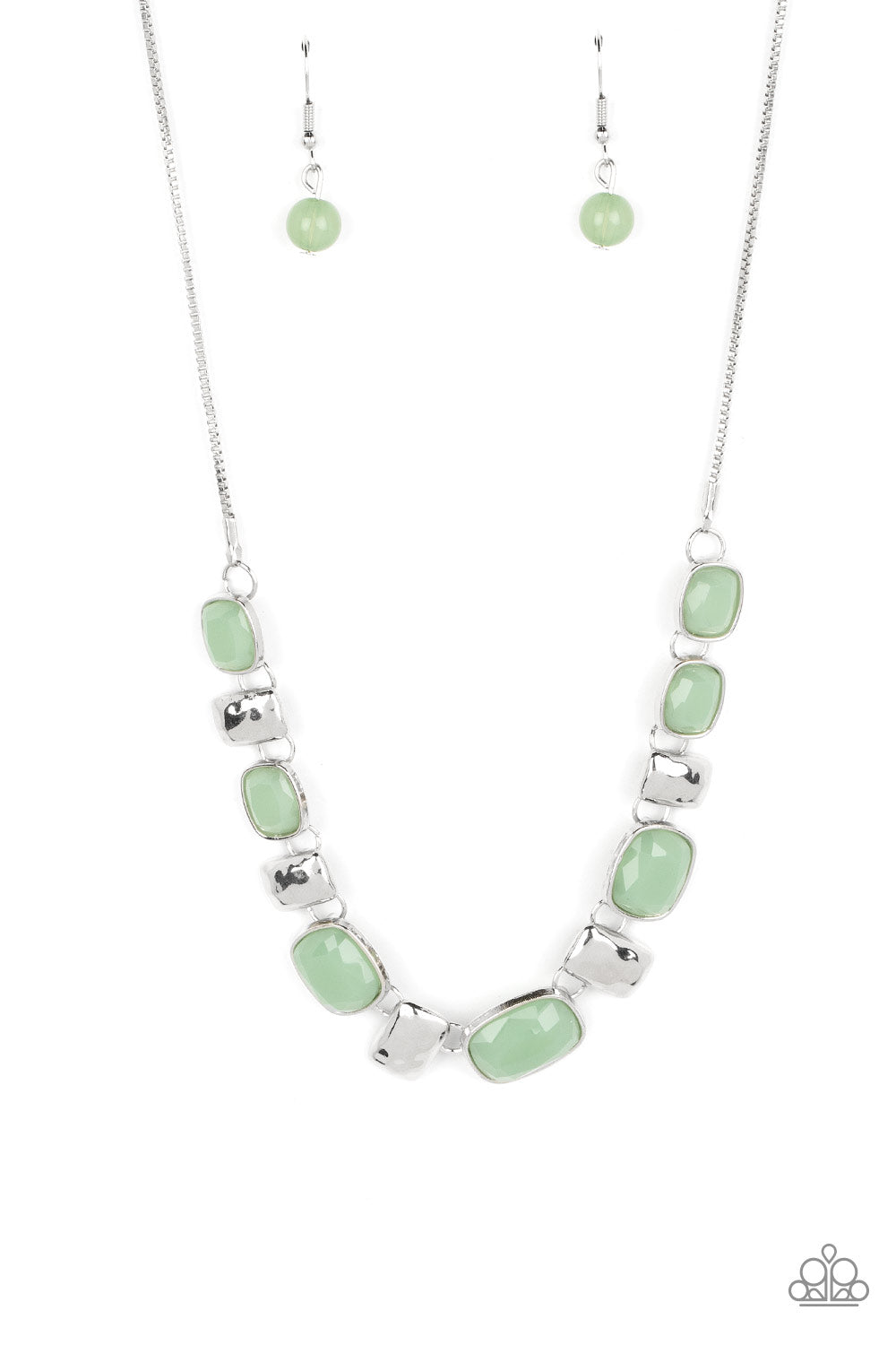 Polished Parade - Green Loden Frost Bead Necklace Paparazzi N1563