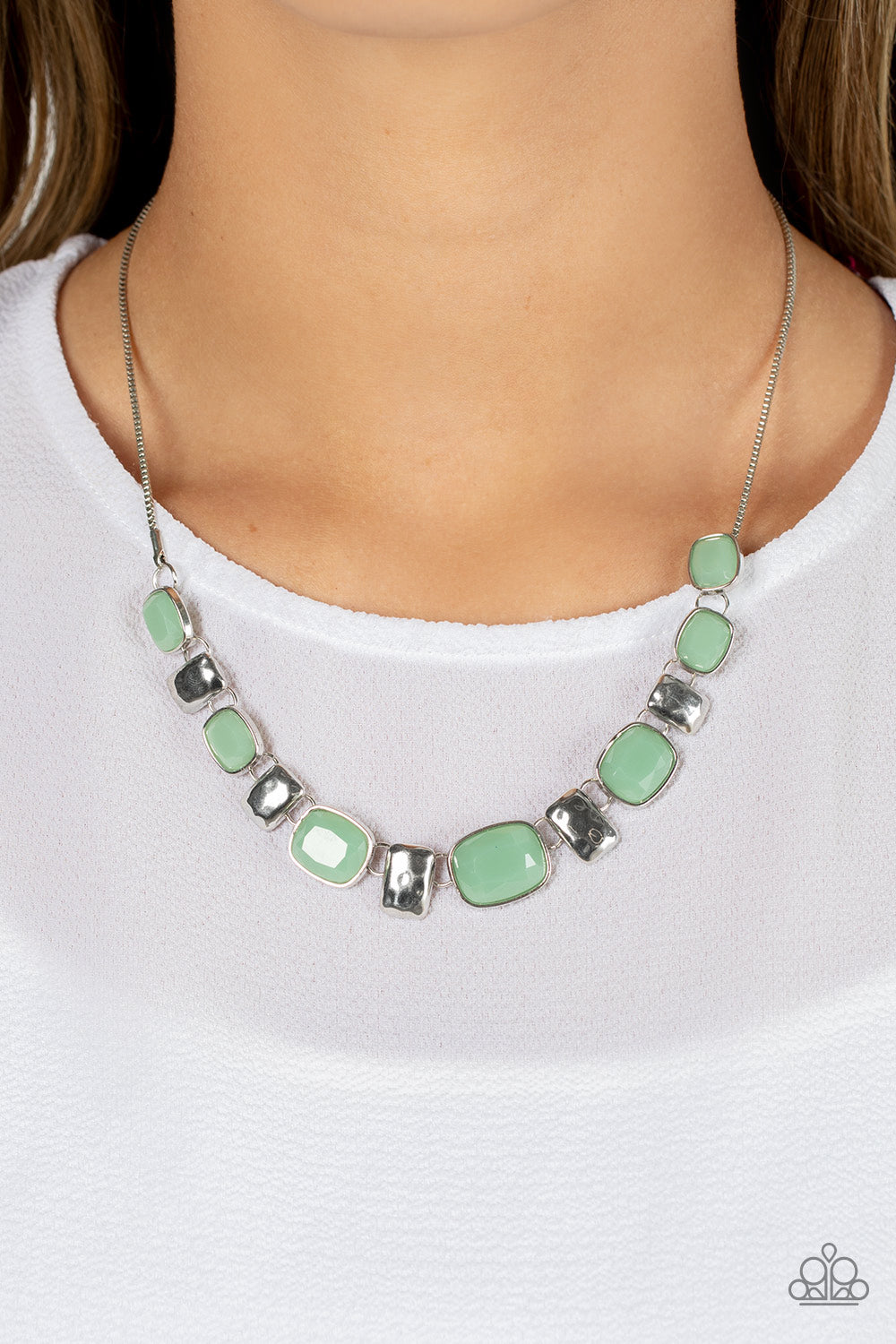 Polished Parade - Green Loden Frost Bead Necklace Paparazzi N1563