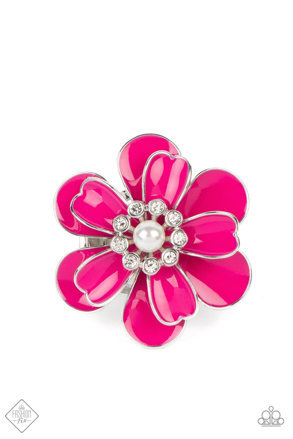 Budding Bliss - Pink Flower Ring September 2022 Fashion Fix Paparazzi R0363