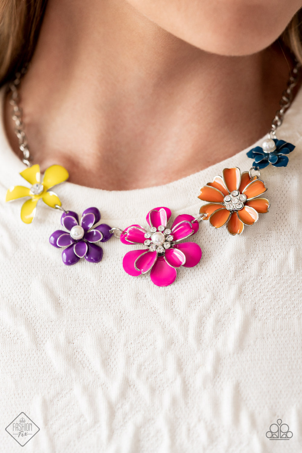 Floral Reverie - Multi Colorful Flower Necklace Fashion Fix September 2022 Paparazzi N1124