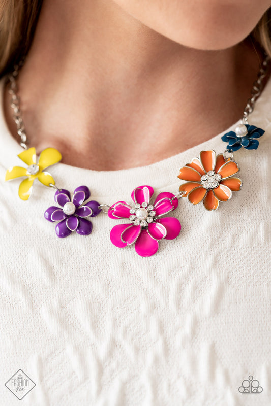 Floral Reverie - Multi Colorful Flower Necklace Fashion Fix September 2022 Paparazzi N1124