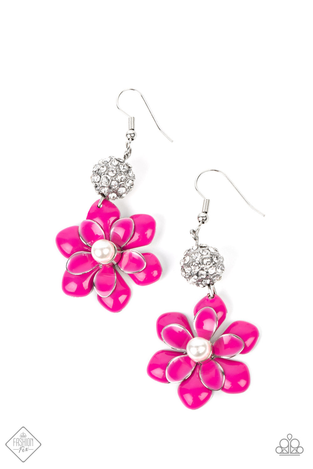 Bewitching Botany - Pink Flower Earring September 2022 Fashion Fix Paparazzi E0963