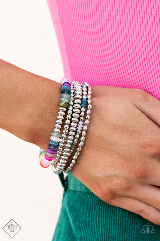 Pristine Pixie Dust - Multicolored Stretch Bracelets Fashion Fix October 2022 Paparazzi B0765