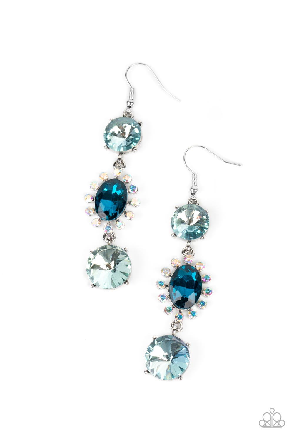 Magical Melodrama - Blue Sparkling & Iridescent Gem Earring Paparazzi E1169