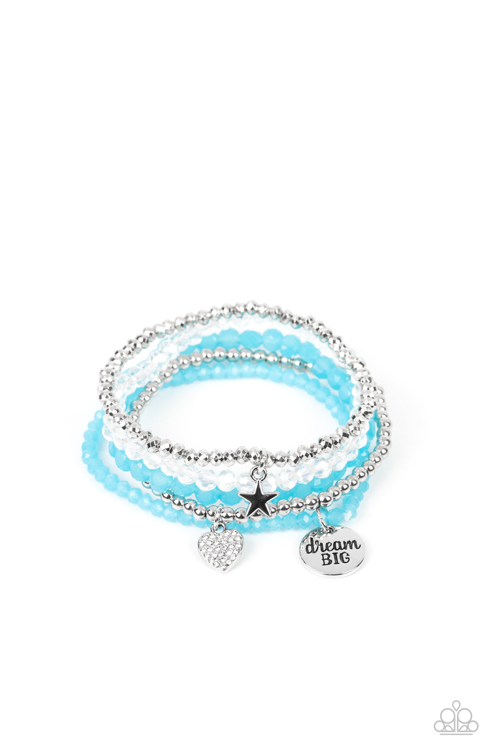 Teenage DREAMER - Blue Inspirational Stretch Bracelets "Dream Big" Paparazzi B0856