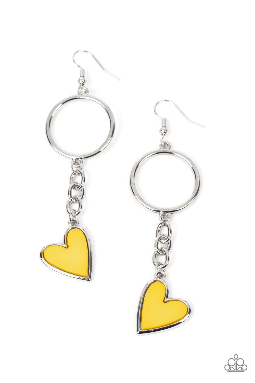 Don’t Miss a HEARTBEAT - Yellow Heart Earring Paparazzi E1100