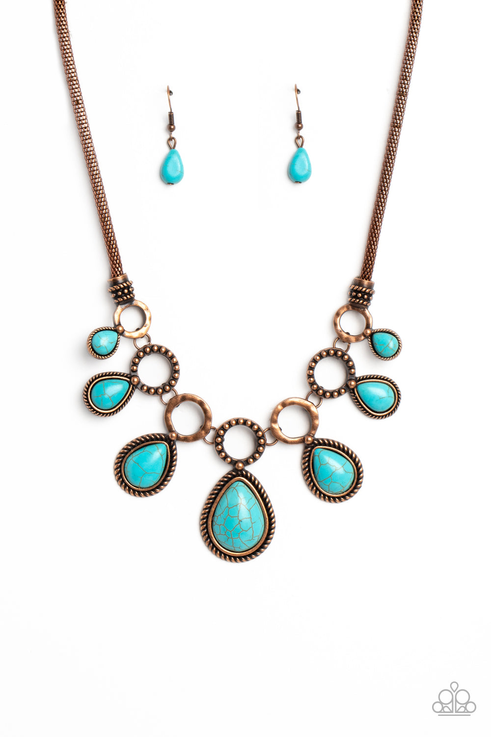 Riverside Relic - Copper & Turquoise Stone Santa Fe Style Necklace Paparazzi N1403