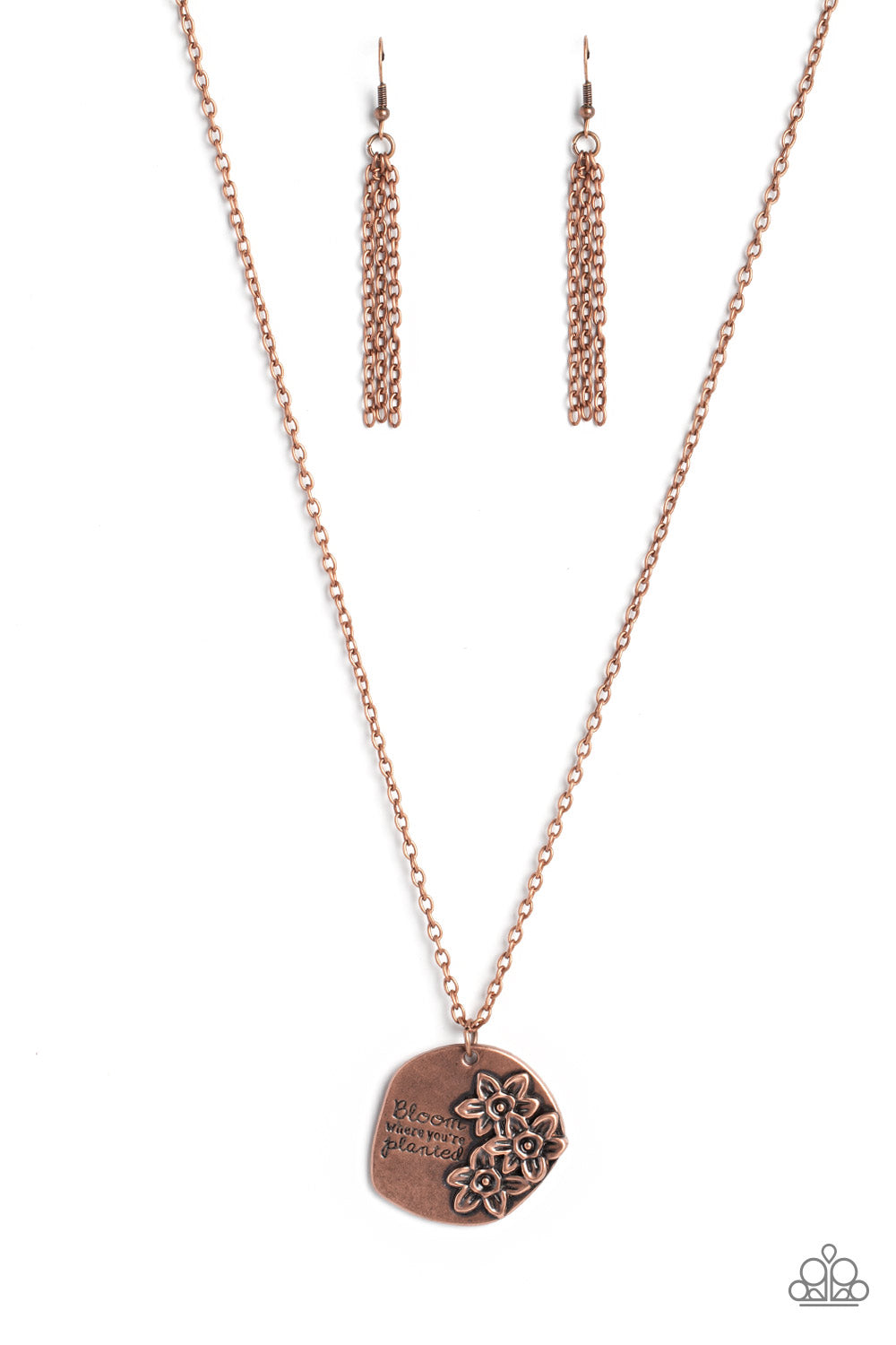 Planted Possibilities - Copper "Bloom where you're planted" Inspirational Necklace Paparazzi N1981